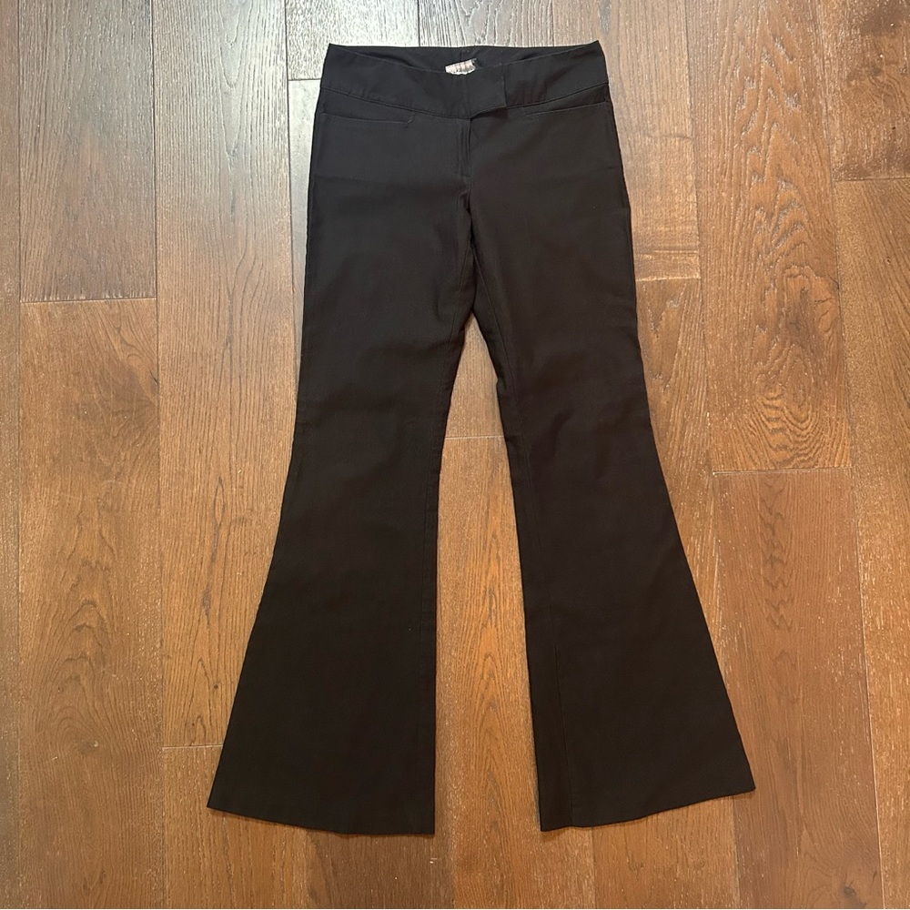 Vintage Ultra Flare Y2K Low Rise Black Pants Size 28